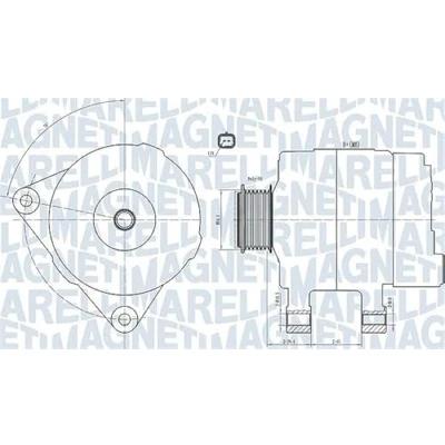 Bild av MAGNETI MARELLI 063732033010 Alternateur 14V 150A PEUGEOT: 207 3/5 portes, 3008 I, 308 II CITROËN: C3 II, C5 3, DS3 3 portes