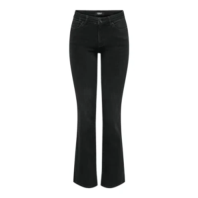 Bild av ONLY Onlann Flared jeans, Storlek: Lx32, Washed black
