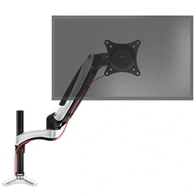 Bild av Duronic DM651X2 Skärmstativ PC Skrivbordsfäste Gasarm för En 15 27 LED LCD TV eller Datorskärm Maxvikt 8kg Lutning 90/+85, Vridbar 180, Rotation 360 VESA 75/100 Aluminium