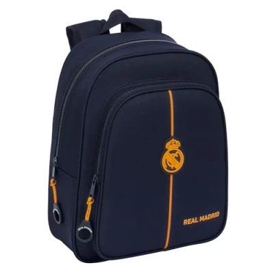 Bild av Safta Real MADRID 2: a UTRUSTNING 24/25 Skolryggsäck för barn, perfekt barn i olika åldrar, bekväm och mångsidig, kvalitet styrka, 27 x 10 33 cm, Marinblå, Estándar, Avslappnad