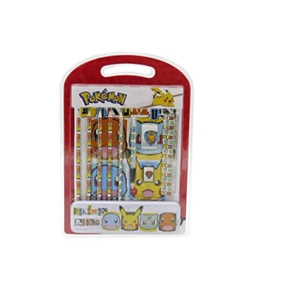 Bild av Pokemon set för brevpapper, skrivmaterial, fodral, ritpaket, skolmaterial, pennor, pickachu, flerfärgad, officiell produkt (CyP varumärken)