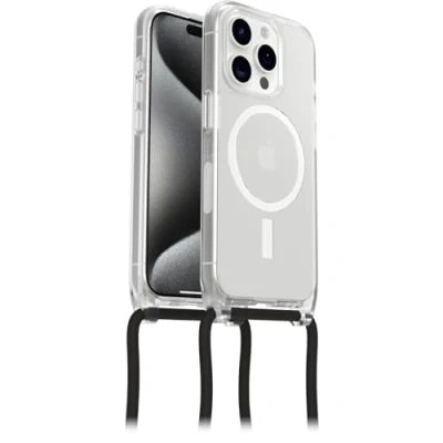 Bild av Otterbox React Necklace Case med MagSafe för iPhone 15 Pro, ultratunnt, skyddande skal justerbart och avtagtart halsband, testad till militärstandard, Klar, Utan retailförpackning