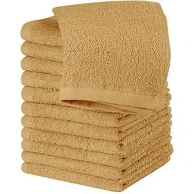 Bild av Utopia Towels Cotton tvättlappsset 100% ringspunnen bomull, flanell ansiktshanddukar av högsta kvalitet, mycket absorberande och mjuk känsla fingertoppshanddukar (12 pack, beige)