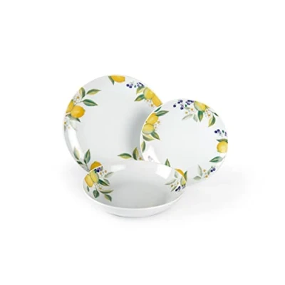 Bild av Excelsa Lemon bordsservis 18 delar, porslin, Bianco/Limoni, STK