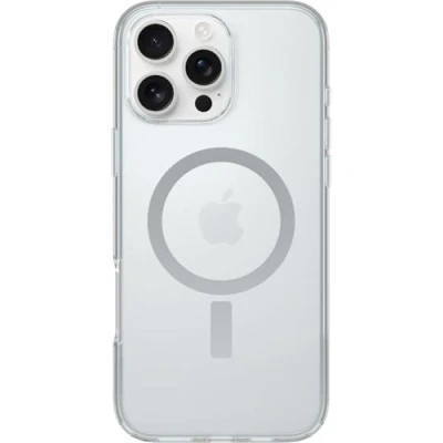 Bild av Otterbox Symmetry Series Clear MagSafe skal för iPhone 16 Pro Max, stöttåligt, fallsäkert, skyddande tunt skal, testad till militärstandard x3, Klar, Utan retailförpackning