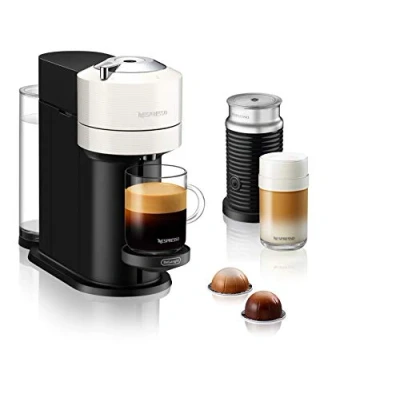 Bild av De&#039;Longhi Nespresso Vertuo Next ENV 120.WAE Kaffekapselmaskin med Aeroccino mjölkskummare, vit