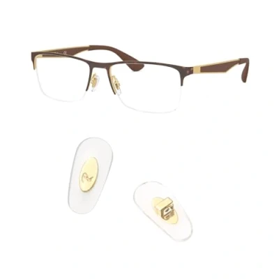 Bild av Ersättande push in näsdynor för Ray Ban RB6335 glas reparationssats, bonus linsduk, Guld, 3 Count (Pack of 1)