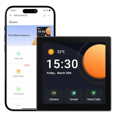 Bild av SONOFF NSPanel Pro WiFi Smart Scene Wall Switch, 2 Switch Panel Home Control, Pekskärmskontroll för Temperaturfunktion