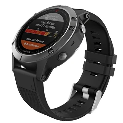 Bild av MoKo Strap Compatible with Fenix 7/7 Pro/6/6 Pro/5/5 Plus/Forerunner 965/955/945/Instinct Solar/Instinct 2, Quick Fit 22mm Silicone Replacement Sport Watch Band, Black