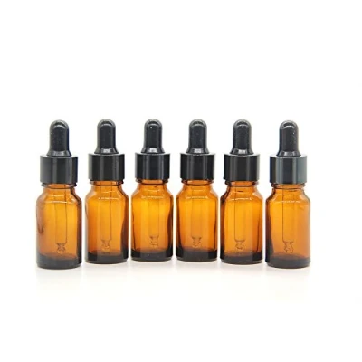 Bild av Yizhao Bärnsten Glas Droppflaska 10ml, med Pipett Droppare, för Eteriska Oljor, Aromaterapi, Kosmetika, Laboratorium, Apotek, Vätskor, Resor 12 Stycken