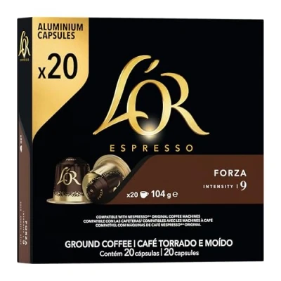 Bild av L&#039;OR Espresso Forza 9, kaffekapslar Nespresso®* kompatibla (20 kaffepads), intensiv och fyllig, intensitet 9/11