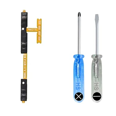 Bild av MMOBIEL Ström på/av knappen med kontaktsladdar Kompatibel Samsung Galaxy A22 5G 6.6 inch 2021 Power On/Off Button Replacement Inkl. Skruvmejslar
