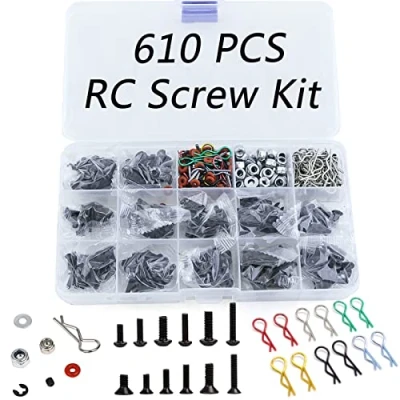 Bild av 610PCS Universal RC bildelar Skruvverktygssats Skruvar Sortiment Set, Hårdvarufästen för Traxxas Axial Redcat Arrma HPI SCX10 Losi 1/8 1/10 1/12 1/16 Skala Cars Trucks Crawler, skruvsats
