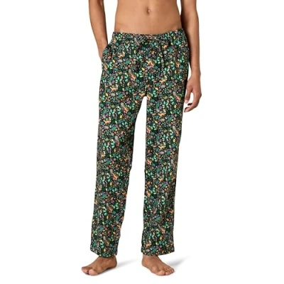 Bild av Amazon Essentials Men&#039;s Pyjamasbyxa i flanell (finns Big &amp; Tall), Svart Folkloristisk, XS