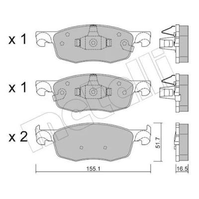 Bild av METELLI 22 1282 0 Jeu de plaquettes frein avec indicateur d&#039;usure TOYOTA: Yaris IV