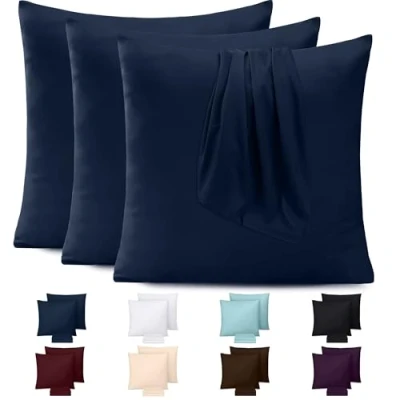 Bild av Utopia Bedding Örngott i mjuk borstad mikrofiber 100 % polyester, 80 x cm, set med 4, krymp och blekningsbeständiga marinblå örngott