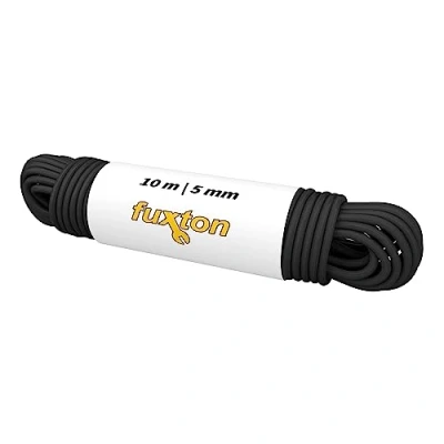 Bild av Fuxton® gummirep (5 mm x 10 m expanderrep, gummilina, bungee manchester marinblå, spänngummi metervara, svart