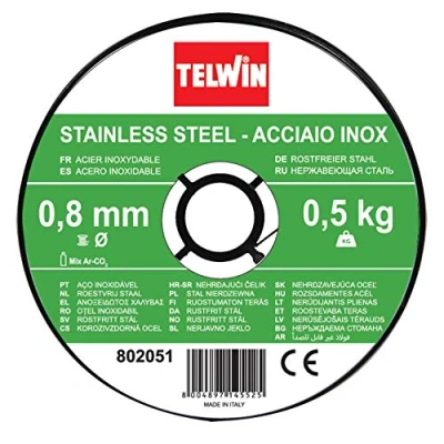 Bild av Telwin S.p.A. 802051 rostfri stålsvetssladdspole diameter 0,8 mm, 0,5 kg, grå