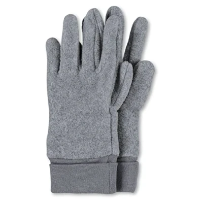 Bild av Sterntaler Unisex barnfingerhandskar av mikrofleece, med elastisk muddhandske, Silvermelerad, 2