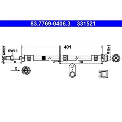 Bild av Bromsslang Ate 83.7769 0406.3