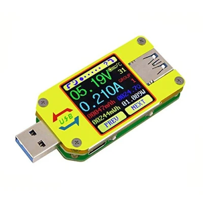 Bild av DollaTek UM34C USB mätare testare spänning ström bluetooth batteriladdare voltmeter amperemeter multimeter tester, färg LCD skärm 1,44&quot; 3.0 typ C kabel motstånd laddning impedans meter