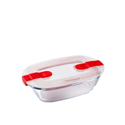 Bild av Pyrex Cook &amp; Heat rektangulär glasskål med speciellt hermetiskt lock för mikrovågsugn förvaringslåda laga mat i ugnen, förvara och värm upp