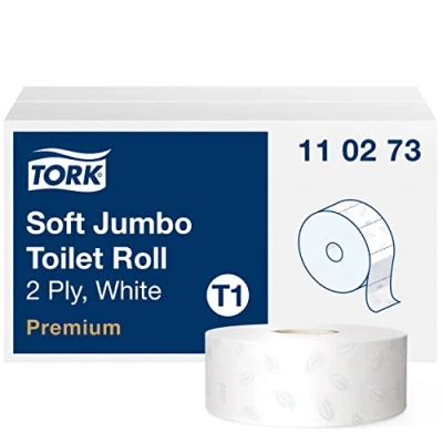 Bild av Tork Toalettpapper Jumbo Soft T1, 2 lag, 1 800 ark, präglad, vit