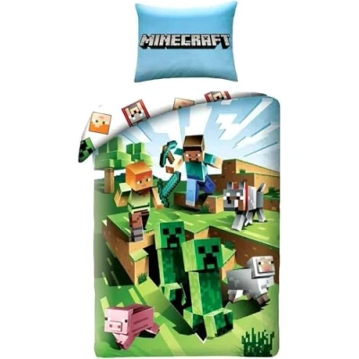 Bild av Halantex MINECRAFT Bäddset CACTUS RUN bomullspåslakan 140 x 200 cm och örngott 70 90 original