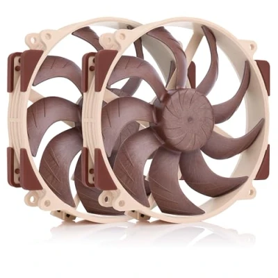 Bild av Noctua NF A14x25r G2 PWM Sx2 PP, Push/pull set med Två Tysta 140 mm PC Fläktar i Premiumkvalitet (Bruna)