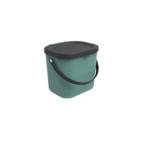 Bild av Rotho Albula ekologisk kökskorg med lock och handtag, BPA fri plast (PP), mörkgrön/grå (antracit), 6 L, 23,5 x 20,0 20,8 cm