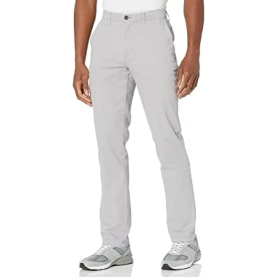 Bild av Amazon Essentials Men&#039;s Lediga stretchiga chinos atletisk passform (finns i Big &amp; Tall), Ljusgrå, 34W / 31L