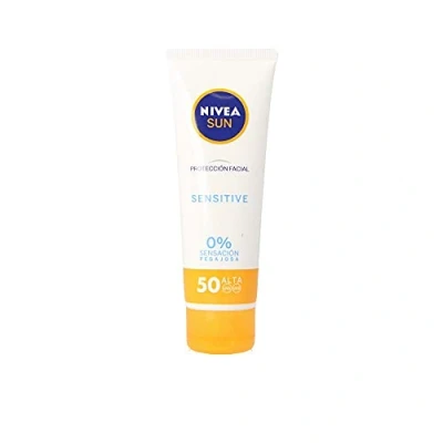 Bild av Nivea, Sun Facial Sensitive Spf50 50 Ml, Solkräm, Mångfärgad, U, Unisex Vuxen