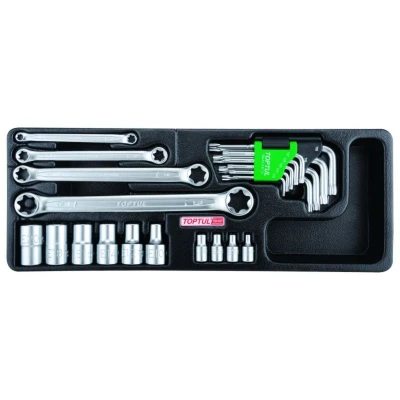 Bild av TOPTUL GAAT2302 Module servante 23 E10, E12, E14, E16, E18, E20, E4, E5, E6, E8, T10, T15, T20, T25, T27, T30, T40, T45, T50 Acier chrome vanadium