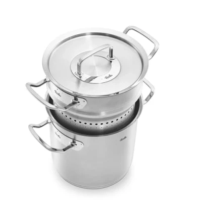 Bild av Fissler Original Profi Collection Multistar/rostfri kastrull (Ø 20 cm, 6 l) hög med lock, silinsats för ångning och matlagning, induktion