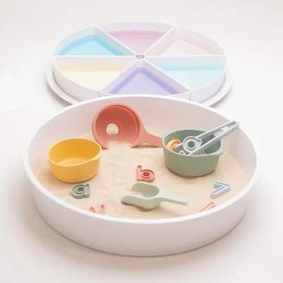 Bild av Inspire My Play Tray, tålig bricka med lock, rörig lekbricka för småbarn, sensoriska lekbrickor barn, utvecklande leksaker funktionshindrade perfekt vatten och sand