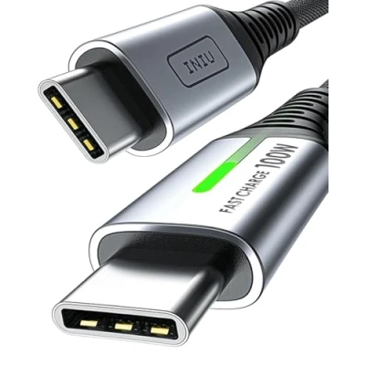 Bild av INIU USB C till Kabel, 100W PD QC 4.0 20V/5A Snabbladdningskabel, nylonflätad mobilladdare kompatibel med iPhone 15 Pro Max Samsung S22 S21 Note iPad MacBook Huawei Xiaomi etc. [2m]