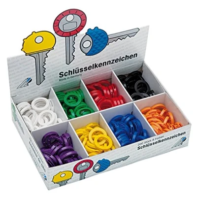 Bild av WEDO 2628008 nyckelringar, flexibel mjuk plast, 200 stycken i display, 24 mm, blandade färger