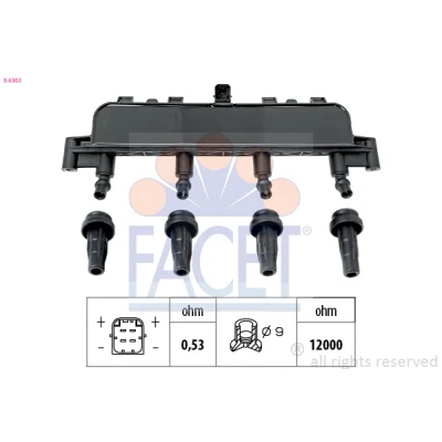 Bild av FACET 9.6303 Bobine d&#039;allumage PEUGEOT: 206 3/5 portes, 306 106 II CITROËN: Saxo Xsara Picasso, 5 portes