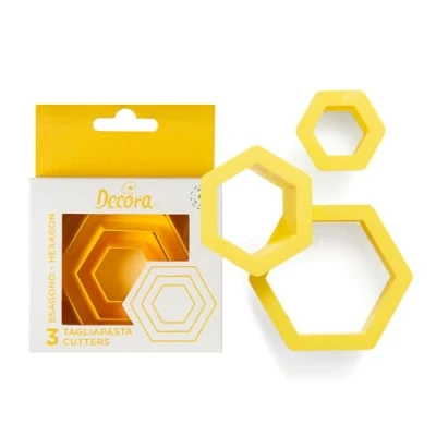 Bild av Decora 0255302 Set 3 Hexagon Cookie Cutters 1,5 2,5 3,5 H 2,2 Cm
