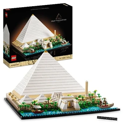 Bild av LEGO Architecture Cheopspyramiden Byggsats för Vuxna, Modellbyggsats av ett Världens Underverk, Bygg Din Egen Heminredning, Presentidé 21058