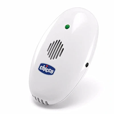 Bild av Chicco Myggavvisande apparat, bärbar, ultraljud, tyst och ekologisk, 3 m räckvidd, kemikaliefri, med fästklämma, batteri ingår, vit
