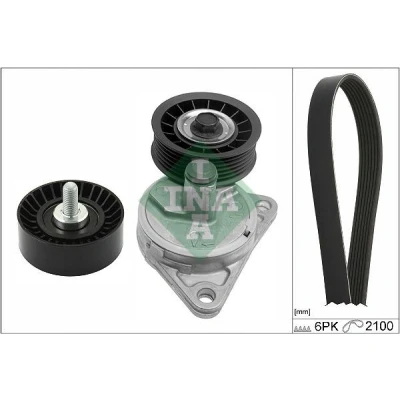 Bild av INA 529 0385 10 Jeu de courroies trapézoïdales à nervures Contrôler et changer roue libre alternateur si nécessaire FORD: Focus Mk1 3/5 portes