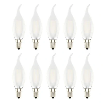 Bild av 10 x E14 LED glödlampor ljus, 30 W glödlampa motsvarande, 4 W, 300 LM, varm vit 2700 K, C35 SES små Edison skruv glödlampor, AC 220 V, frostat glas, dimbar
