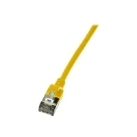 Bild av LogiLink SlimLine Patch kabel RJ 45 (hane) till 50 cm SSTP, PiMF CAT 6a startad, halogenfri, formpressad, hakfri gul, RAL 1021