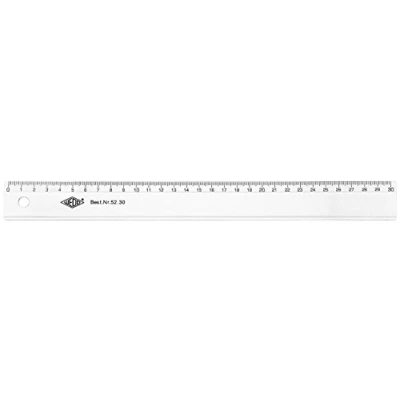Bild av Wedo 5230 linjal 30 cm, bläckkant, präglad centimeter klassificering, plast, transparent