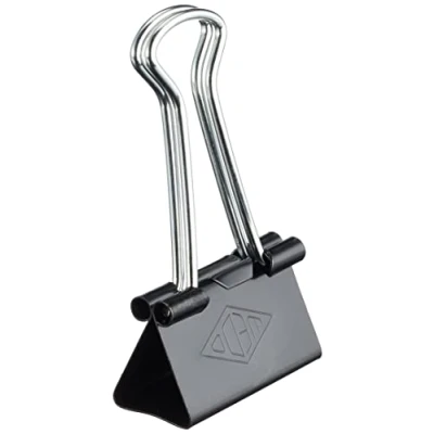 Bild av Wedo 6421425 Foldback klämmor, lackerad metall avtagbara byglar, stark fjäder, 25 mm, 12 stycken, svart/silver