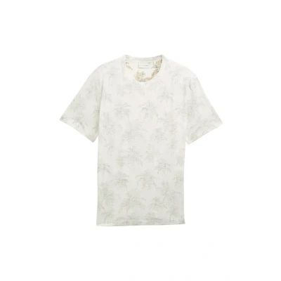 Bild av TOM Tailor MIT Palmen Tshirt med print, Storlek: Medium, Off white stripe palm design