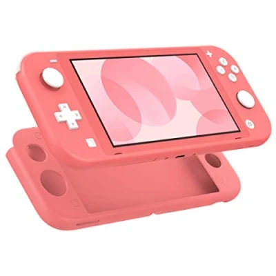 Bild av MoKo Protective Case Compatible with Switch Lite, Soft Silicone Cover Rubber Anti Scratch Shockproof Shell Accessories for Lite Console and Controller, Coral Pink