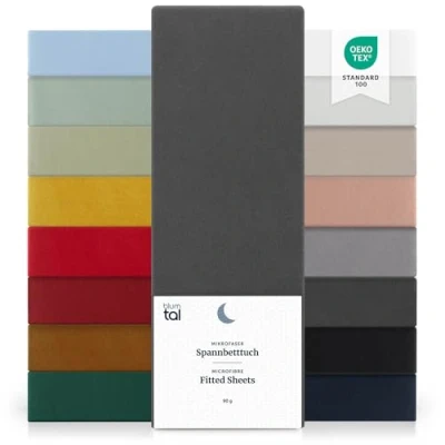 Bild av Blumtal® underlakan 140x200 cm tillverkat av mikrofiber Oekotex certifierat / lakan för säng antracit