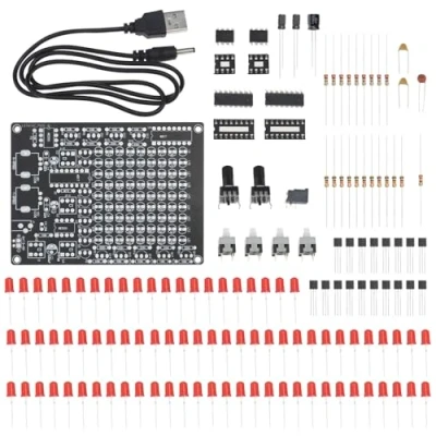 Bild av YINETTECH Lödning övningssats LED Chaser lödningssats gör det själv elektronisk projektsats för skola utbildning vetenskap tävlingar familjelärning